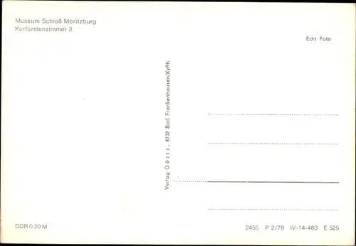 Ak Moritzburg in Sachsen, Schloss Moritzburg, Kurfürstenzimmer 2