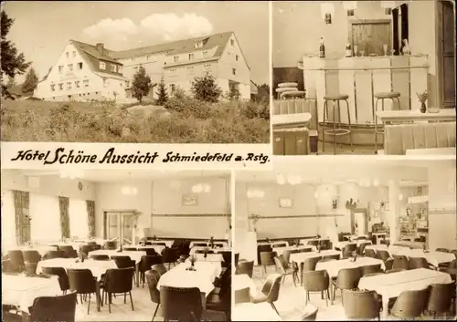 Ak Schmiedefeld am Rennsteig Suhl Thüringen, Hotel "Schöne Aussicht"