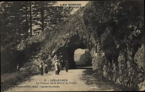 Ak Gérardmer Lothringen Vosges, le Tunnel de la Roche du Diable