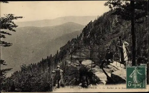 Ak Gérardmer Lothringen Vosges, Rocher, Aussichtspunkt