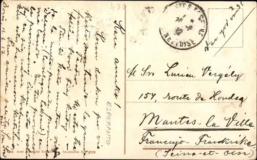Ak Leksand Schweden, Personen in schwedischen Trachten, Holzhaus, Leiter