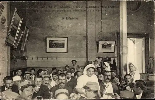 Ak Villefranche sur Saône Rhône, Hopital A 7, Blesses Militaires, verwundete französische Soldaten