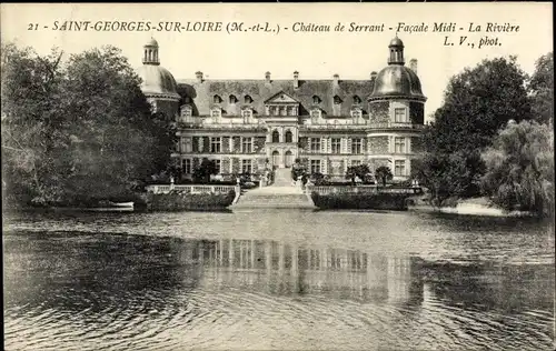 Ak Saint Georges sur Loire Maine-et-Loire, Chateau de Serrant, la Riviere
