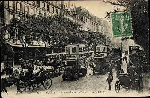 Ak Paris II Bourse, Boulevard des Italiens