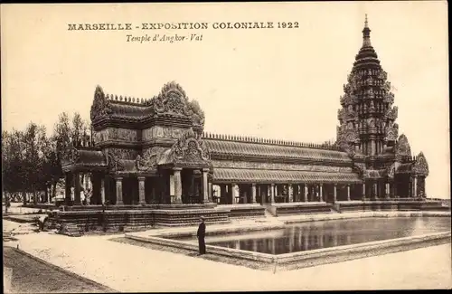 Ak Marseille Bouches du Rhône, Exposition Coloniale 1922, Temple d'Angkor Vat