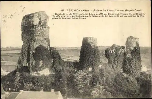 Ak Hérisson Allier, Ruines du Vieux Chateau