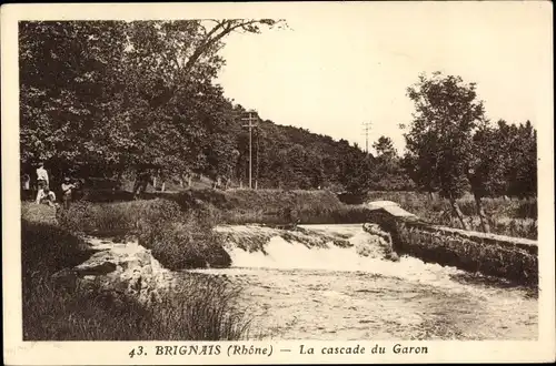 Ak Brignais Rhône, La cascade du Garon