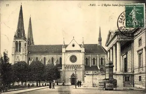 Ak Pau Pyrénées-Atlantiques, L'Eglise Saint Jacques