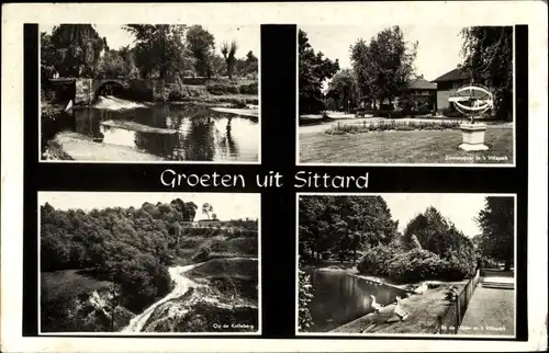 Ak Sittard Limburg Niederlande, Teilansichten, Park, Gänse