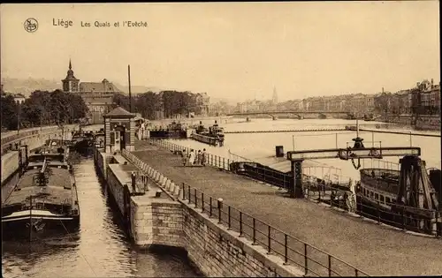 Ak Liège Lüttich Wallonien, Les Quais, L'Eveche
