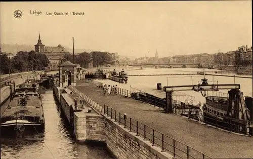 Ak Liège Lüttich Wallonien, Les Quais, L'Eveche