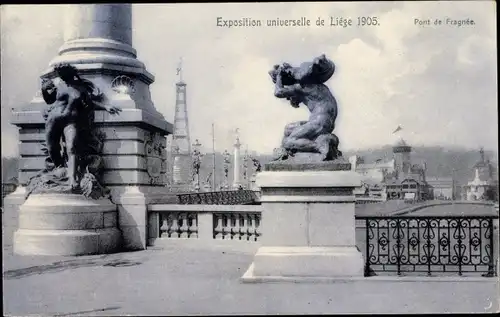 Ak Liège Lüttich Wallonien, Exposition 1905, Pont de Fragnee