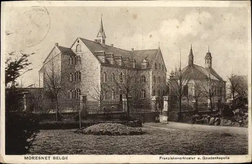 Ak Moresnet Plombières Bleiberg Wallonien Lüttich, Franziskanerkloster u. Gnadenkapelle