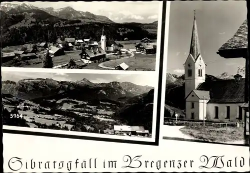 Ak Sibratsgfäll Vorarlberg, Panorama, Kirche, Berge