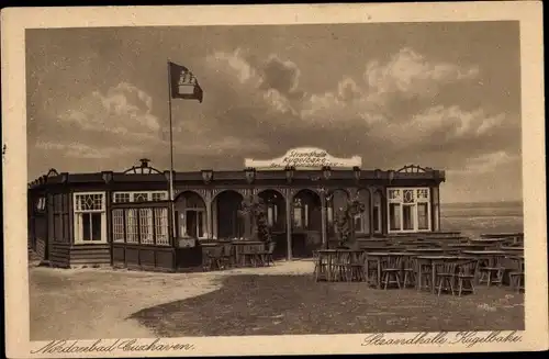 Ak Nordseebad Cuxhaven, Strandhalle Kugelbake