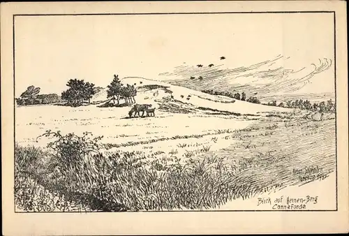 Künstler Ak Schüssler, Hermann, Conneforde Wiefelstede Ammerland, Hennenberg