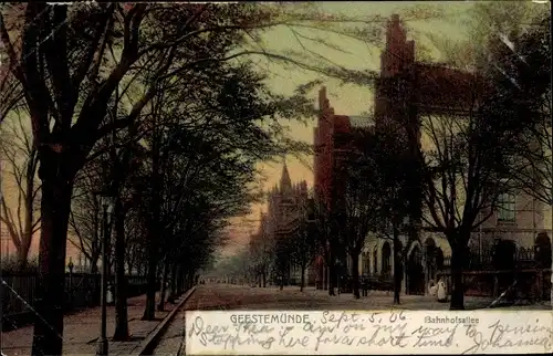 Ak Geestemünde Bremerhaven, Bahnhofsallee