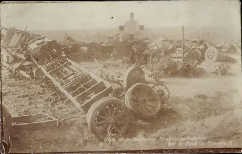 Foto Ak Le Pave Frankreich, Grab einer deutschen Kraftwagenkolonne, Soldatengrab, I WK