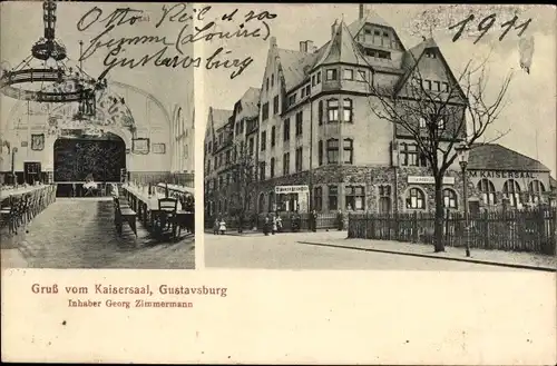 Ak Ginsheim Gustavsburg am Rhein, Gasthaus Kaisersaal, Innenansicht