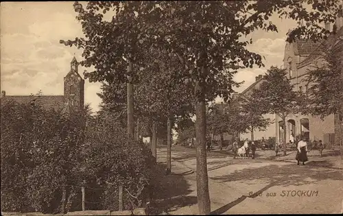 Ak Stockum Witten an der Ruhr, Straßenpartie, Kirche