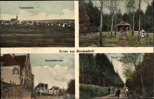 Ak Hermeskeil in Rheinland Pfalz, Tivoli, Bahnhofstraße, Totalansicht