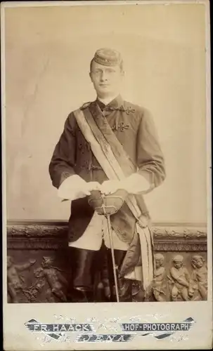 CdV Student J. Nebesky, Standportrait, Jena, 1898