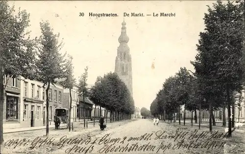 Ak Hoogstraten Hoogstraeten Flandern Antwerpen, Markt, Marché, Kirchturm