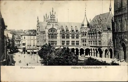 Ak Wiesbaden in Hessen, Höhere Mädchenschule