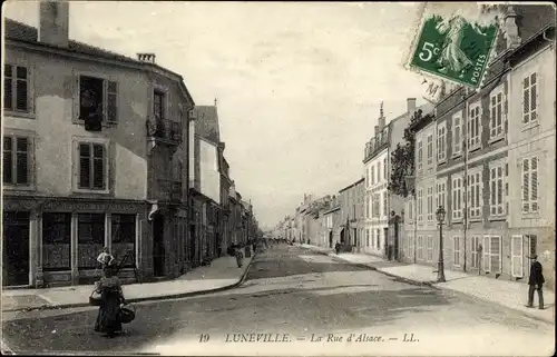 Ak Luneville Meurthe et Moselle, La Rue d'Alsace