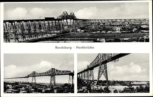 Ak Rendsburg in Schleswig Holstein, Hochbrücke