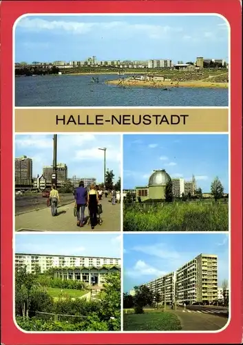 Ak Neustadt Halle an der Saale, Freibad, an der Magistrale, Kindergarten, Wohngebiet, Sternwarte