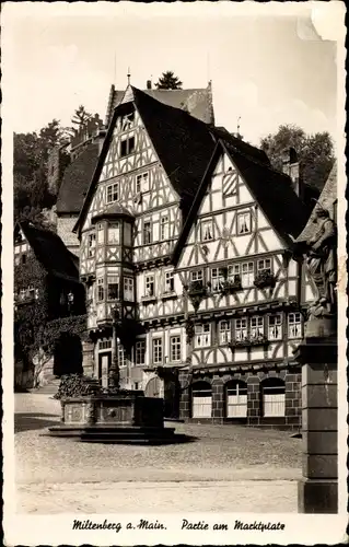 Ak Miltenberg am Main Unterfranken, Partie am Marktplatz