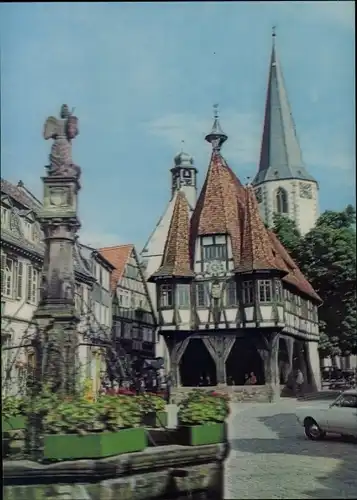 3 D Ak Michelstadt im Odenwald, Rathaus