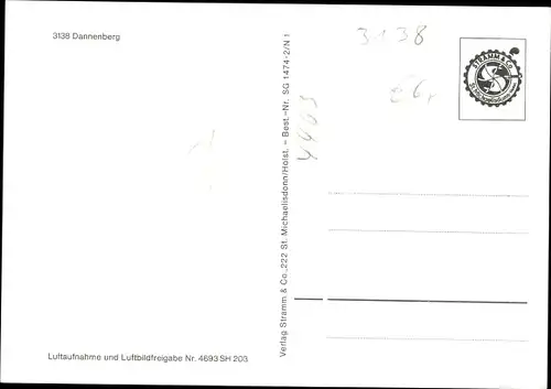 Ak Dannenberg an der Elbe, Gesamtansicht, Fliegeraufnahme