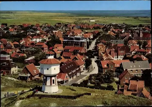 Ak Nordseebad Langeoog Ostfriesland, Wasserturm, Fliegeraufnahme