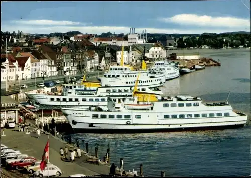 Ak Flensburg in Schleswig Holstein, Fördebrücke, Dampfer