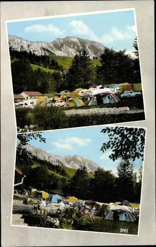 Ak Oberjoch Bad Hindelang im Oberallgäu, Campingplatz mit Iseler