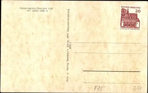 Ak Oberjoch Bad Hindelang im Oberallgäu, Campingplatz mit Iseler