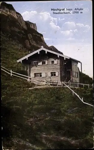 Ak Oberstaufen im schwäbischen Kreis Oberallgäu, Staufnerhaus am Hochgrat, Seelekopf