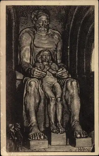 Künstler Ak Héroux, Leipzig in Sachsen, Völkerschlachtdenkmal, Die Glaubensstärke im Ruhmesmale