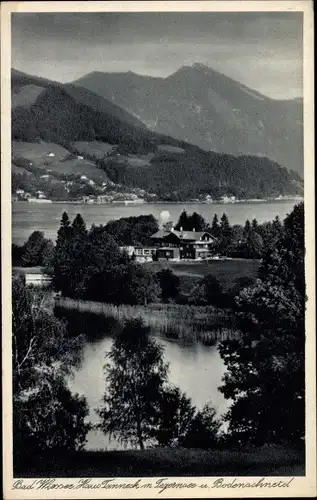 Ak Bad Wiessee in Oberbayern, Haus Tanneck m. Tegernsee u. Bodenschneid