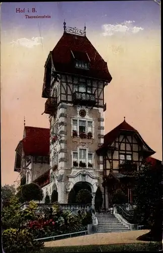 Ak Hof an der Saale Oberfranken Bayern, Theresienstein