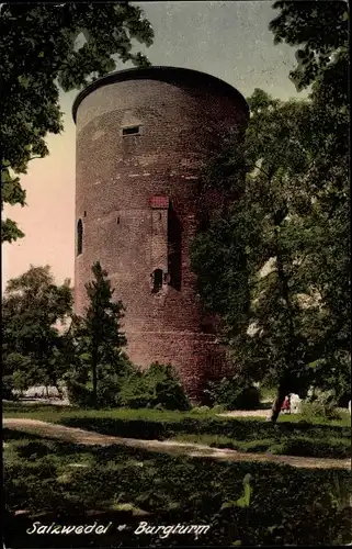 Ak Salzwedel in der Altmark, Blick auf den Burgturm