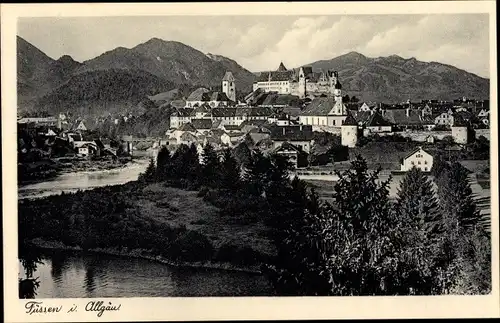 Ak Füssen am Lech Schwaben, Gesamtansicht des Ortes