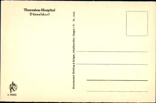 Ak Düsseldorf am Rhein, Theresien Hospital, Obere Etage