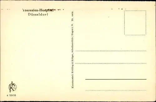 Ak Düsseldorf am Rhein, Theresien Hospital, Korridor mit Erker