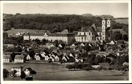 Ak Ottobeuren in Oberschwaben Allgäu, Totale mit Basilika und Benediktinerabtei