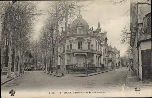 Ak Vichy Allier, Carrefour de la rue Alquie