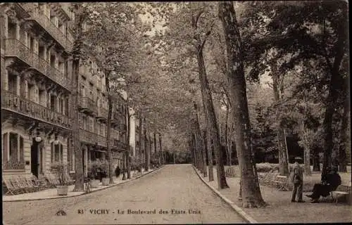 Ak Vichy Allier, Le Boulevard des Etats Unis