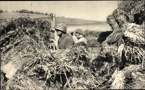 Ak Aux manoeuvres, Observatoire d'Infanterie, französische Soldaten